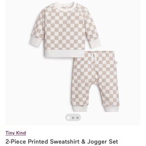 Kids Beige Checkered Matching Set